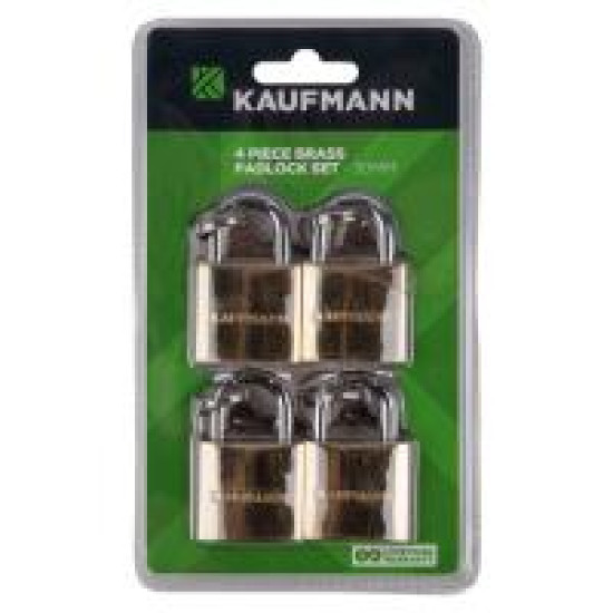 KAUFMANN BRASS LOCK SET 4 PC 50MM