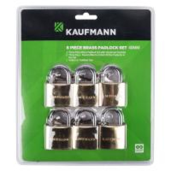 KAUFMANN BRASS LOCK SET 6 PC 30MM