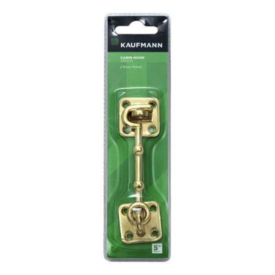 KAUFMANN CABIN HOOK 100MM BRASS PLATED -ZAMAC