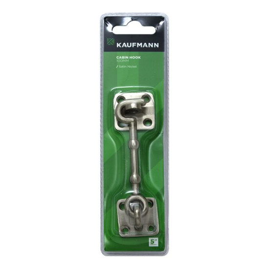 KAUFMANN CABIN HOOK 100MM SATIN NICKLE -ZAMAC