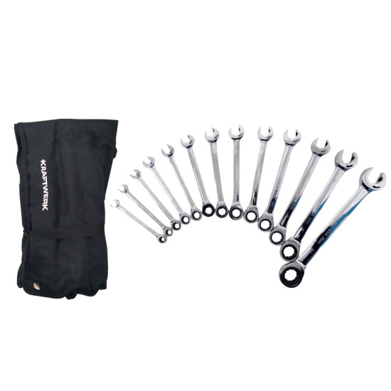 Kraftwerk 14-Piece Ring Ratchet and Open Spanner Set