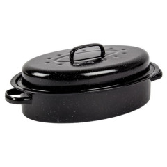 KAUFMANN OVAL ENAMEL COATED PAN + LID 5L KAUFMANN OVAL ENAMEL COATED PAN + LID 5L